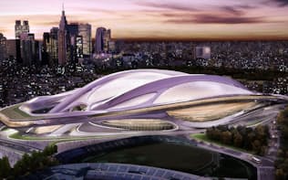 ザハ・ハディド氏が新国立競技場のコンペに提出したデザイン。忠実に再現するには3000億円が必要（日本スポーツ振興センター提供）