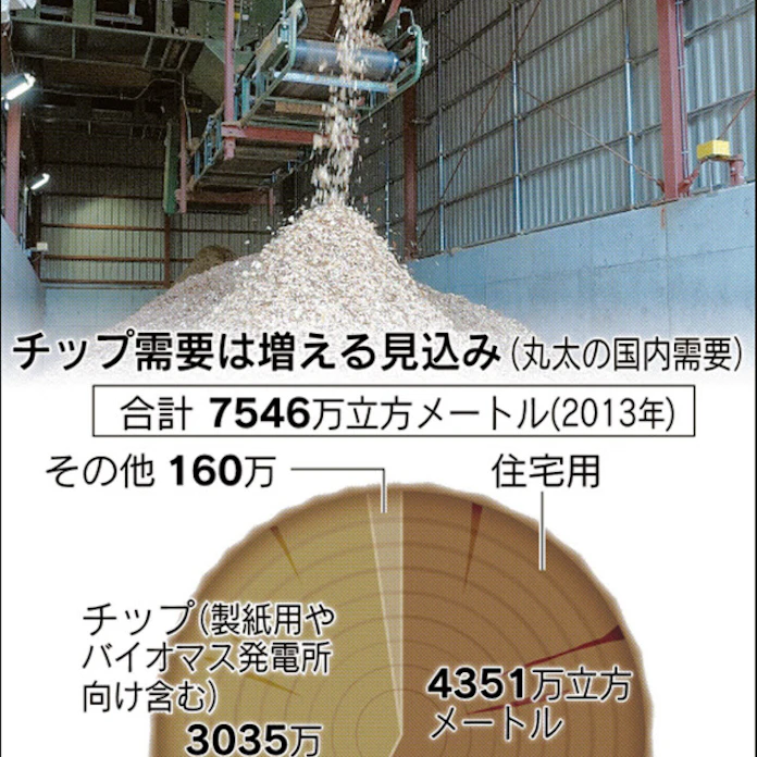 バイオマス発電拡大 木材6年ぶり高値 紙 住宅と争奪戦 日本経済新聞