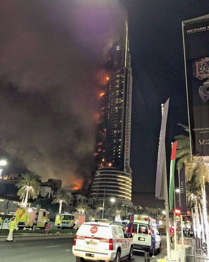 ドバイの高層ホテル炎上 年越し直前 1人死亡 日本経済新聞