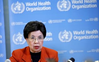 ジカ熱の感染拡大について緊急事態宣言を発表したWHOのチャン事務局長（1日、ジュネーブ）=ロイター