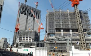 建設中の「ブリリアタワーズ目黒」（東京・品川）はJR目黒駅（左奥）に近い好立地ですでに完売