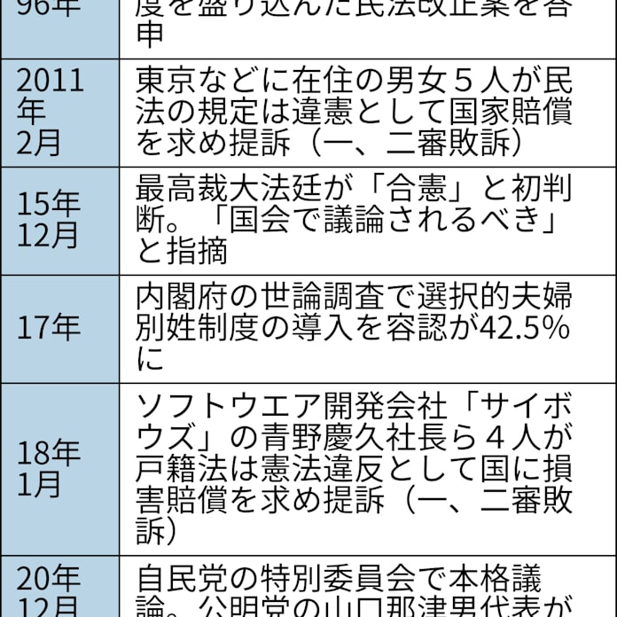 夫婦別姓 再び憲法判断へ 最高裁大法廷で審理 日本経済新聞