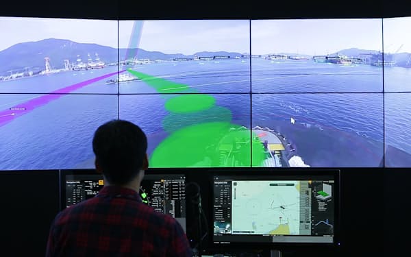 サムスン重工の自動航行システム「SAS」は遠隔で船の状況を監視できる（20年10月の実証実験）