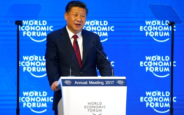 中国の習近平国家主席（2017年1月のダボス会議で）=ロイター