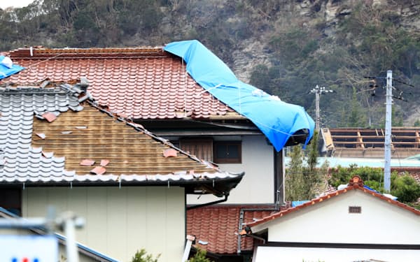 2019年の台風15号では住宅被害が多かった（千葉県南房総市）