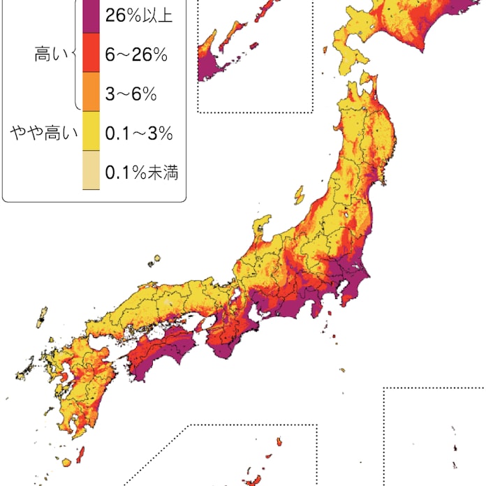 30年以内に震度6弱以上 水戸81 徳島 高知75 日本経済新聞