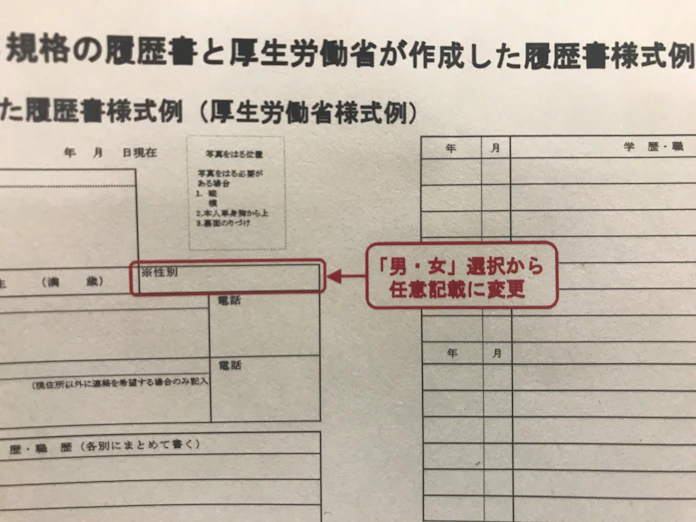 履歴書の性別記入を任意に 厚労省が様式例を提示 日本経済新聞