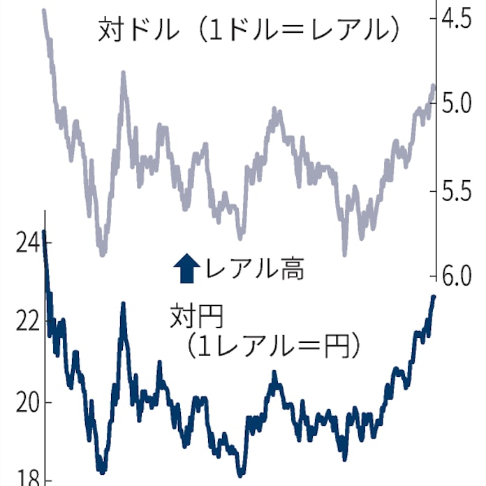ブラジルレアル 対円1年3カ月ぶり高値圏 日本経済新聞