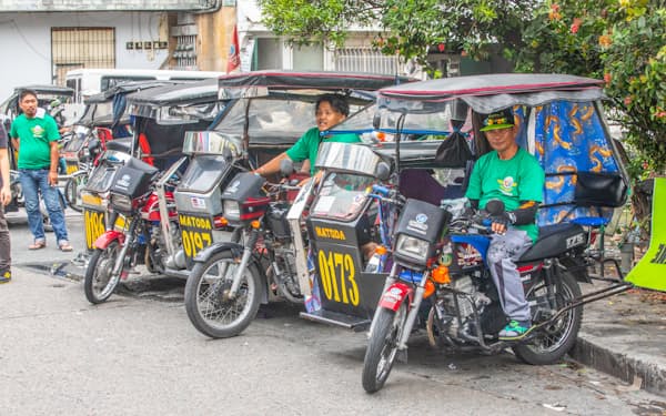 三輪タクシー「トライシクル」はフィリピンでは市民の足だ（ＧＭＳ提供）