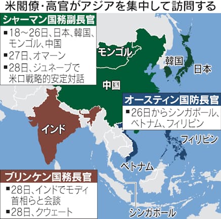 米政権が多面外交 閣僚相次ぎアジア訪問 対中にらむ 日本経済新聞 米政権が多面外交 閣僚相次ぎアジア訪問 対中にらむ 日本経済新聞