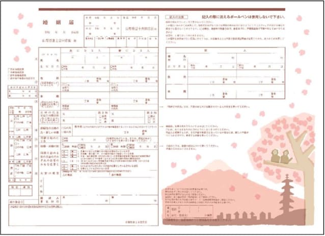 山梨県富士吉田市 富士山デザインした婚姻届 日本経済新聞 山梨県富士吉田市 富士山デザインした婚姻届 日本経済新聞