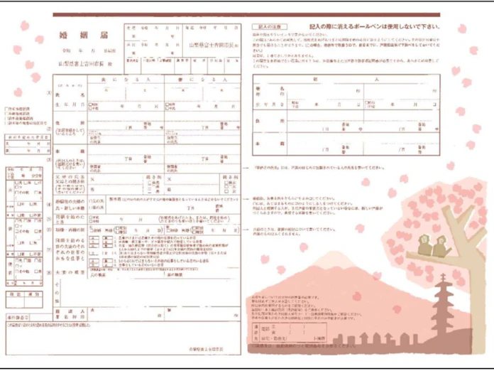 山梨県富士吉田市 富士山デザインした婚姻届 日本経済新聞 山梨県富士吉田市 富士山デザインした婚姻届 日本経済新聞