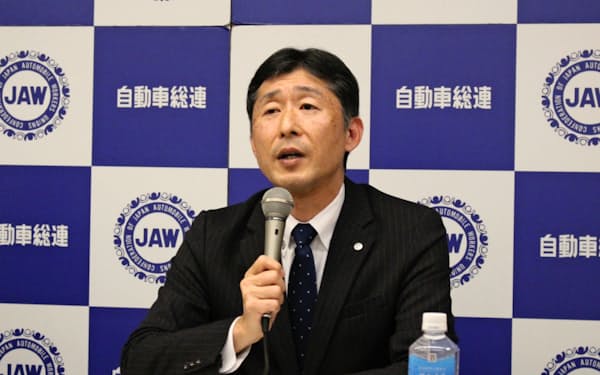 自動車総連の次期会長に内定した金子事務局長（写真は2018年の記者会見）