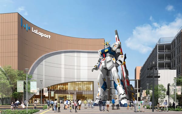 三井不動産グループの商業施設に「機動戦士ガンダム」の実物大立像を22年春に公開する（イメージ）