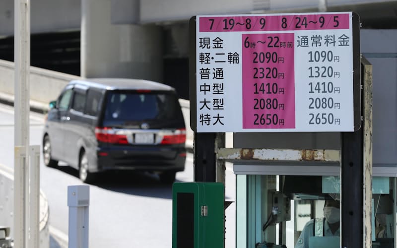 首都高は五輪交通規制のため変動料金を実施(19日午前、東京都千代田区) 首都高は五輪交通規制のため変動料金を実施(19日午前、東京都千代田区)