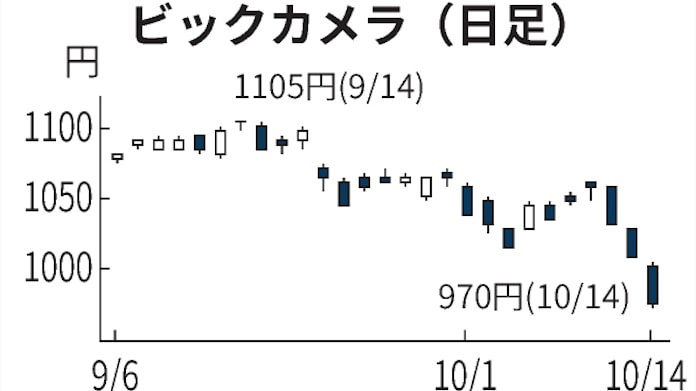 ビックカメラ 年初来安値 今期業績見通しに失望感 日本経済新聞