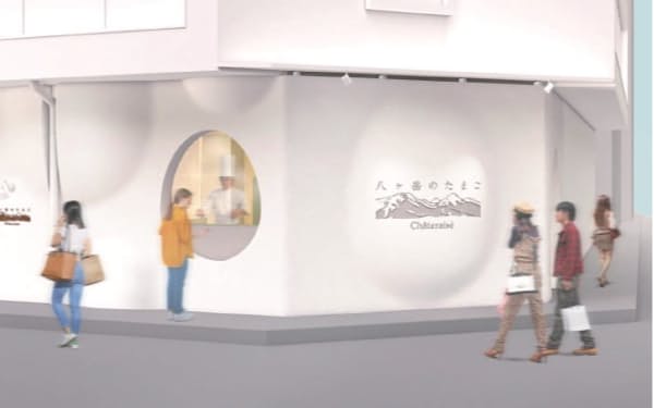 シャトレーゼは卵スイーツに特化した新業態の店舗「八ヶ岳のたまご」をオープンする（写真は店舗外観のイメージ）