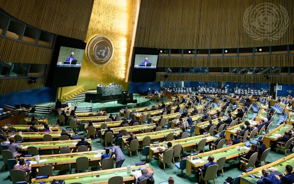 国連総会の第３委員会では中国の人権状況をめぐり米中が対立した=国連提供