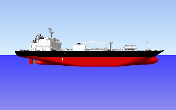 三井物産はアンモニア燃料への切り替えが可能な次世代型船舶を使う予定(イメージ図)
