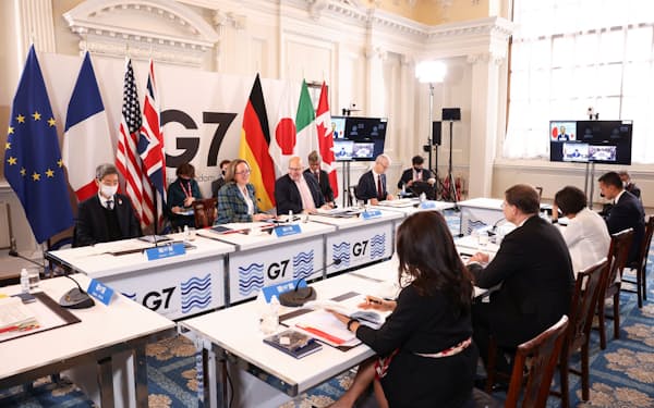G7貿易相会合の様子（22日、ロンドン)＝ロイター