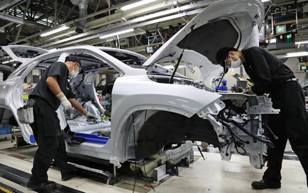 トヨタ自動車は９月に国内全工場のラインを一時停止した（九州の工場）