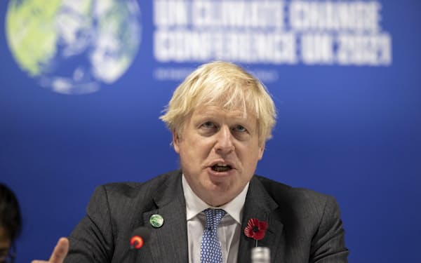 ジョンソン英首相は1日、COP26の首脳級会合で各国首脳らに「今すぐ行動が必要だ」と訴えた=AP