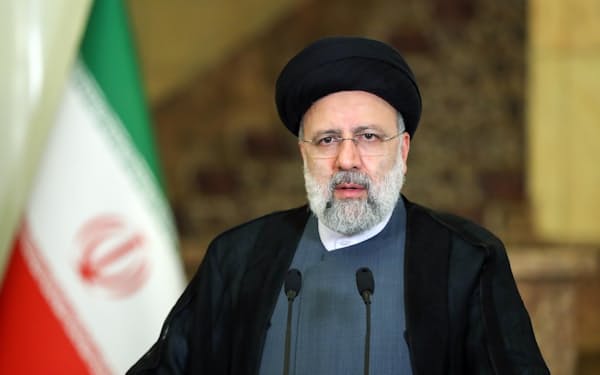 イランのライシ大統領は制裁解除を望む（9月、国連総会でのビデオ形式の演説）＝ゲッティ・共同