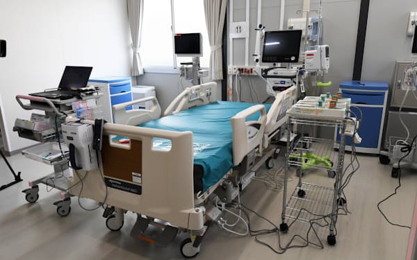 報道陣に公開された「大阪コロナ重症センター」(9月9日、大阪府大東市)