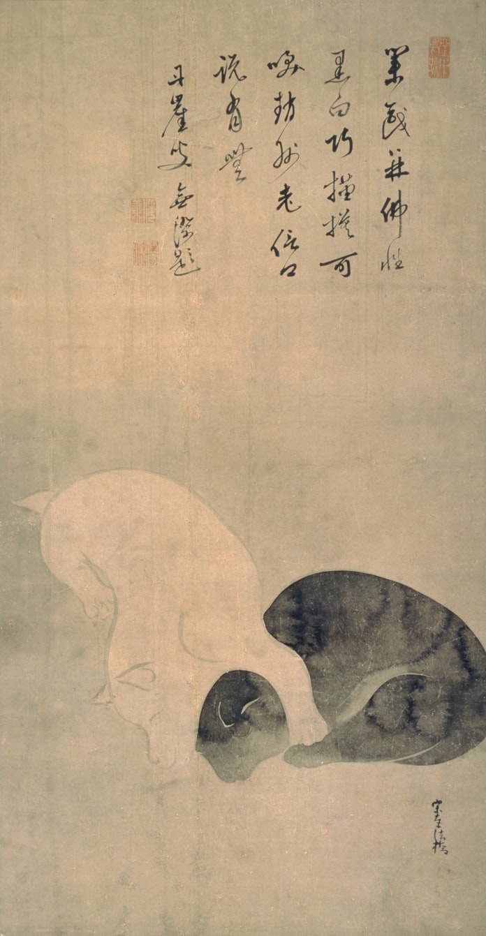 日本の内と外 8 俵屋宗達 双犬図 日本経済新聞 日本の内と外 8 俵屋宗達 双犬図 日本経済新聞