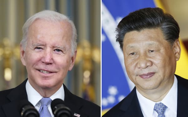 バイデン大統領（左）と中国の習近平国家主席が15日に協議する＝AP