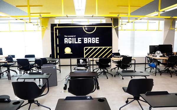 アフラックの社内にあるアジャイルメンバー専用の執務スペースである「Agile Base」