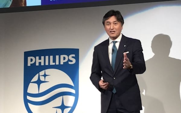 フィリップス・ジャパンの堤浩幸社長はインテグリティ・ヘルスケアとの資本業務提携を発表した