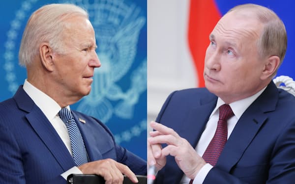 バイデン米大統領（左）とロシアのプーチン大統領＝ロイター