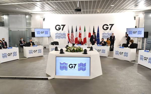 G7はオンラインも交えた外相会合に初めてASEANを招待した（12日、英リバプール）＝ロイター