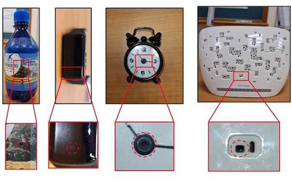 隠しカメラの埋め込み例（出所：LAPD: Hidden Spy Camera Detection using Smartphone Time-of-Flight Sensors〔Teaser Video〕）