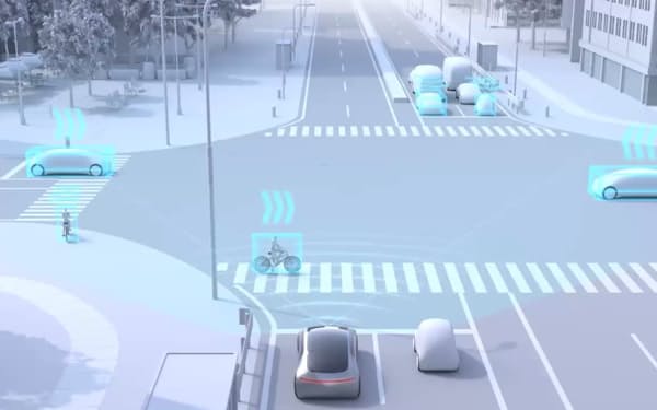 デンソーは交差点の車両や歩行者の検知機能を改善（イメージ）