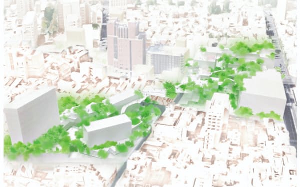 前橋市の千代田町中心拠点地区市街地再開発事業の完成イメージ