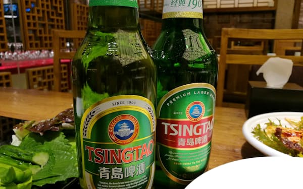 青島ビールは中国ビール市場で２位のシェアを誇る（山東省青島市）