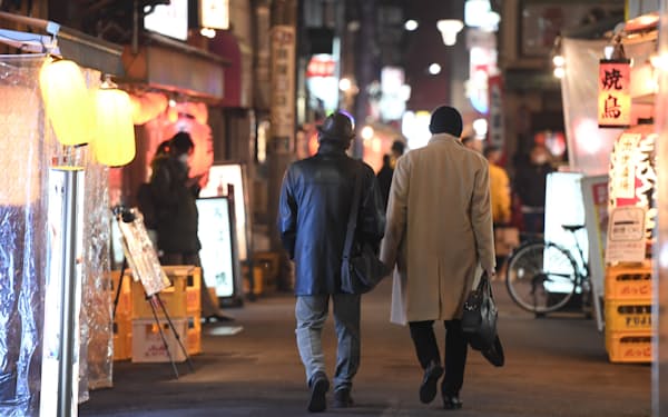 21日から「まん延防止等重点措置」の適用が決まった東  京都の飲食店街