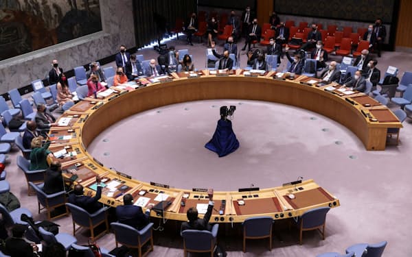 国連の安全保障理事会は1月31日、ウクライナに関する緊急会合を公開した＝ロイター
