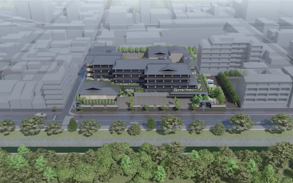 高級ホテルの「シャングリ・ラ京都二条城」は2025年に開業を予定す  る（完成イメージ）