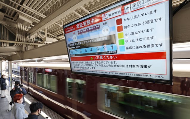 阪急電鉄 Aiで車両の混雑推定 十三駅に電光掲示板 日本経済新聞 阪急電鉄 Aiで車両の混雑推定 十三駅に電光掲示板 日本経済新聞
