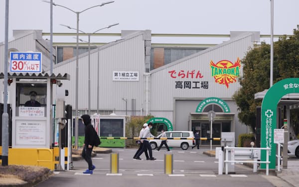 部品会社へのサイバー攻撃の影響で生産を停止したトヨタ自動車高岡工場（3月1日、愛知県豊田市）