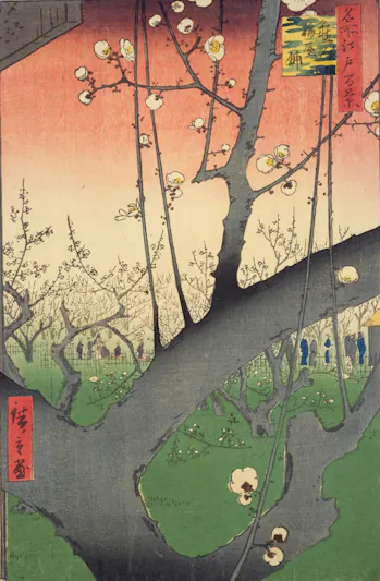 春をことほぐ日本の花々 4 歌川広重 名所江戸百景 亀戸梅屋敷 日本経済新聞 春をことほぐ日本の花々 4 歌川広重 名所江戸百景 亀戸梅屋敷 日本経済新聞