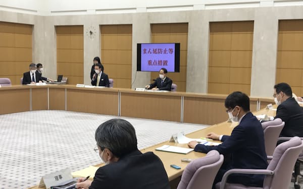 香川県は新型コロナ対策本部会議を開いた（高松市）