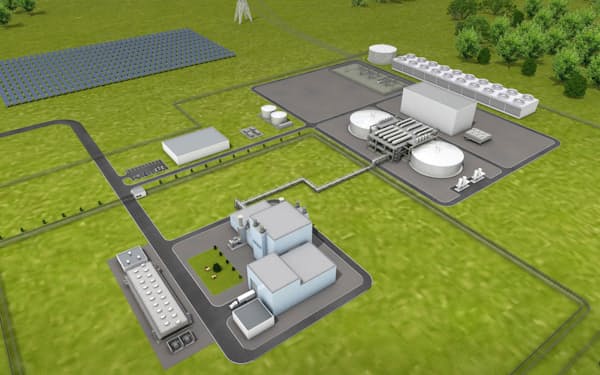 米テラパワーが計画するナトリウム冷却高速炉などの施設のイメージ＝同社提供・共同