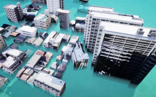 東京海上日動は新興と共同で浸水シミュレーションシステムを開発した