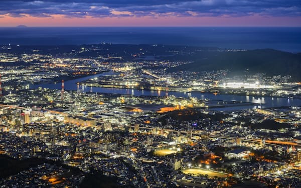 皿倉山から見た北九州市の夜景