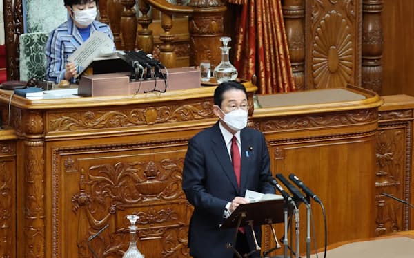 参院本会議でG7首脳会議出席の報告をする岸田首相(1日)