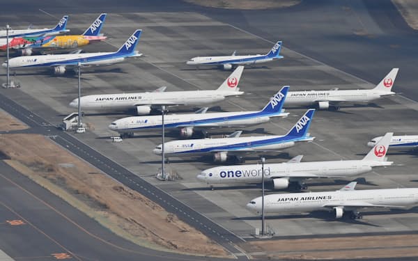旅客機が駐機する羽田空港